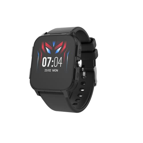 DCU Tecnologic | Smartwatch Junior | Reloj Inteligente Niños | Apto para niños de 7 a 14 años | Pantalla táctil de 1,44" | Más de 100 diseños de Pantalla Disponibles | Color Negro