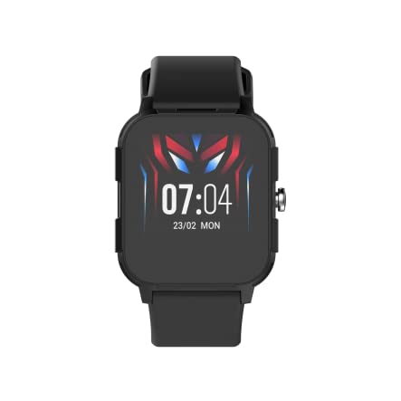 DCU Tecnologic | Smartwatch Junior | Reloj Inteligente Niños | Apto para niños de 7 a 14 años | Pantalla táctil de 1,44" | Más de 100 diseños de Pantalla Disponibles | Color Negro