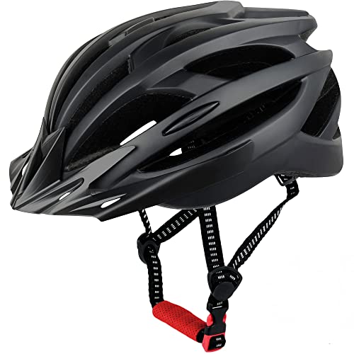 DesignSter Casco Bicicleta-Certificación CE y UKCA Unisex Adulto Unisexo Ajustable con Visera y Forro Desmontable Especializado para Ciclismo de Montaña Motocicleta（Negro）