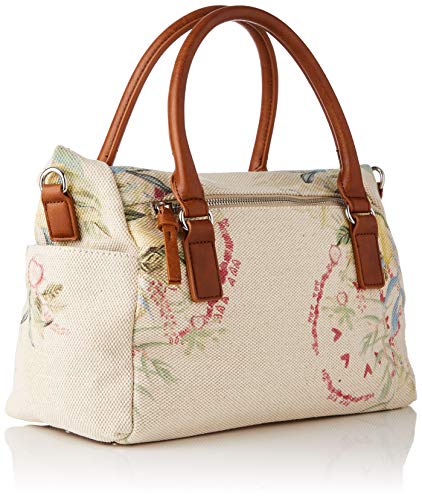 Desigual Fabric Hand Bag, Bolsa de Mano para Mujer, Blanco, U