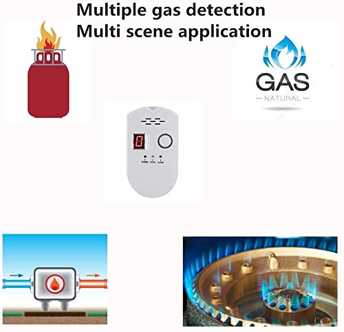 Detector de gas digital natural, alarma de gas para el hogar, detector de fugas de gas, alta sensibilidad, LPG, GNL, carbón natural, detección de fugas de gas natural