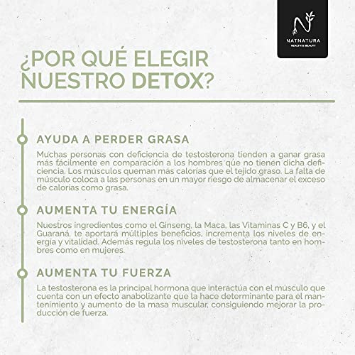 Detox adelgazante potente. Plan detox a base de Aloe Vera e Hinojo para eliminar toxinas y limpieza de colon. 90 cápsulas vegetales. NATNATURA HEALTH & BEAUTY