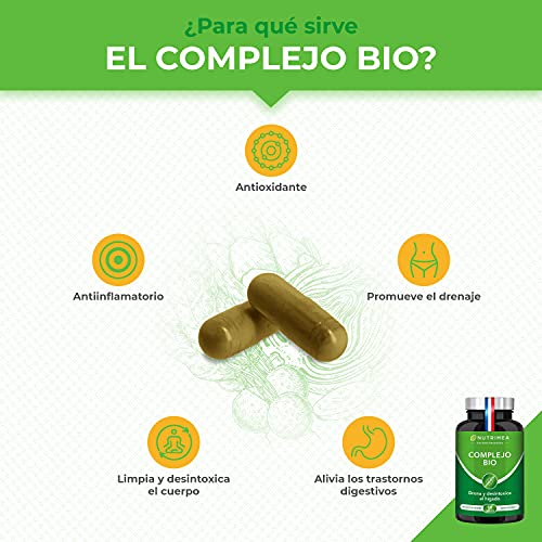 Detox Depurativo Higado y Colon Diurético Natural | Complejo Bio Alcachofa Rábano Negro Cúrcuma Orgánica | Drenante Desintoxicante Digestión Limpieza Intestinal | Vegano 90 Cápsulas