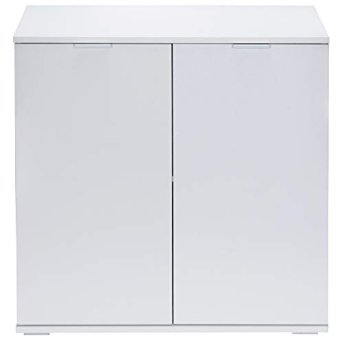 Deuba Cómoda Alba Blanco con 2 Puertas y Estante Ajustable Mueble Organizador para Oficina Dormitorio