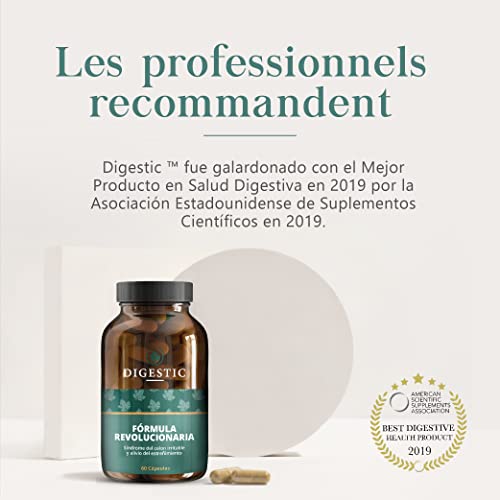 Digestic – Laxante para Aliviar el Estreñimiento – Ablanda las Heces – Ingredientes 100% Naturales – 60 Cápsulas – Nueva Fórmula Innovadora Limpieza Detox del Colon