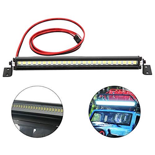 Dilwe 24pcs LED RC Car Roof Light Bar Lámpara de Techo Decoración RC Accesorio Fit para Scx10 1/10 Car(Negro)