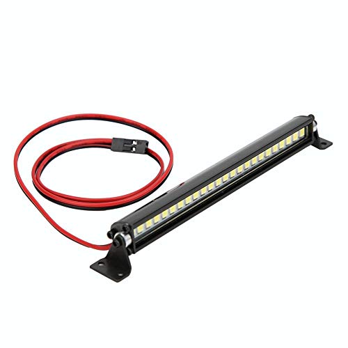 Dilwe 24pcs LED RC Car Roof Light Bar Lámpara de Techo Decoración RC Accesorio Fit para Scx10 1/10 Car(Negro)