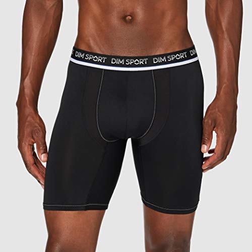 Dim Sport Boxer Long Micro Fibre X1, Gris Granit/Noir, M para Hombre