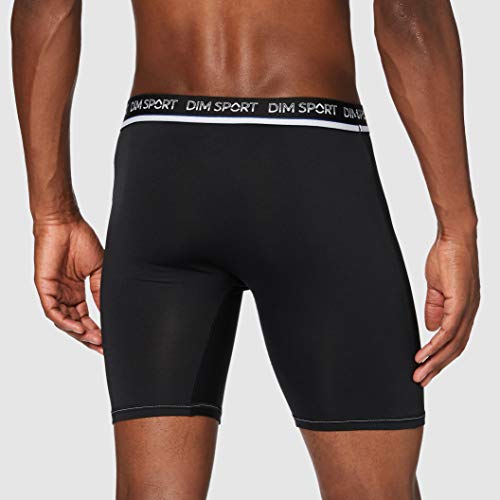 Dim Sport Boxer Long Micro Fibre X1, Gris Granit/Noir, M para Hombre