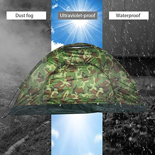 Dioche Tienda Impermeable de la Bóveda del Camuflaje, Tienda de Campaña Viva UV Impermeable de 2 Persona, Fácil Montaje para Aire Libre, Camping, Playa, Aventura