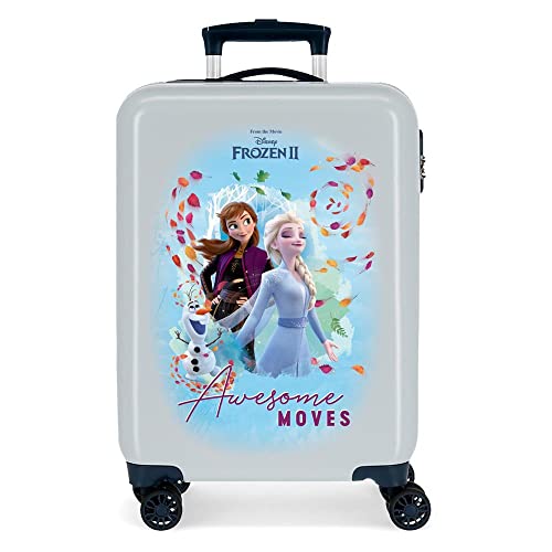 Disney Frozen Awesome Moves Maleta de cabina Azul 38x55x20 cms Rígida ABS Cierre combinación 34L 2,6Kgs 4 ruedas dobles Equipaje de Mano