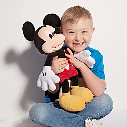 Disney Store: Peluche Mediano de Mickey Mouse, 45 cm, Personaje icónico con rasgos faciales Bordados, Adecuado para Todas Las Edades