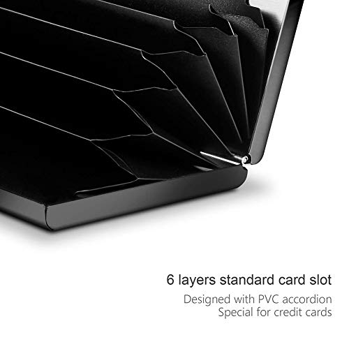 Dlife Billetera Bloqueadora RFID | Protector de Tarjeta Slim Secure Metal para Hombres Mujeres, Soporte de Tarjeta RFID para 6 Tarjetas de Crédito - Acero Inoxidable