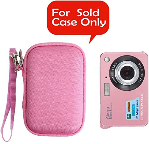 Dogggy Estuche para la Camara Caja de Viaje Duro for Mega píxeles/CAMKING/GOR DVE/Youseet 2.7" LCD Mini cámara Digital de cámara Cámara compacta Bolsa de cámara básica (Color : Pink+White)