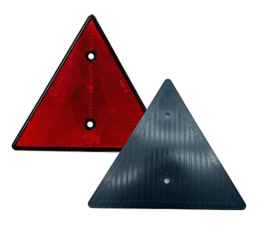 DOJA Barcelona | Reflectante para Remolques Triangular con Agujeros | Pack 2 | Triangulos Remolque Reflectantes Remolque, Catadioptrico Tractor, Catadioptrico Moto, Coche, Caravana y Autocaravana