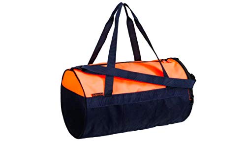 Domyos Bolsa Deporte y Fitness con Cremallera, Asas y Bandolera, 20 litros (Coral Fluorescente)