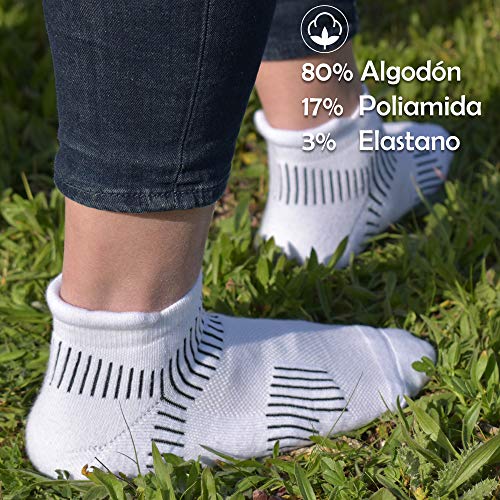 DOUBLE M, Pack 3 Calcetines Deporte Invierno Térmicos, Calcetines Tobilleros de Algodón, Calcetines Cortos Hombre Mujer, Talla 36-39,39-43,43-46