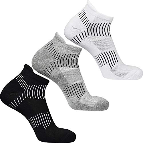 DOUBLE M, Pack 3 Calcetines Deporte Invierno Térmicos, Calcetines Tobilleros de Algodón, Calcetines Cortos Hombre Mujer, Talla 36-39,39-43,43-46