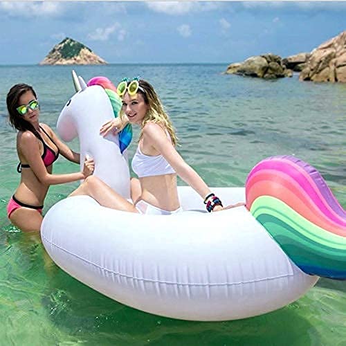 Dracarys Juguete Hinchable Flotante Gigante del Unicornio Piscina Cama Flotante Unicornio General y Adulto y Anillo de la natación del niño y Silla de la recreación del Agua (Grande)