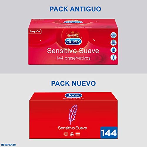 Durex Preservativos Sensitivo Suave para Mayor Sensibilidad - Pack Ahorro 144 condones