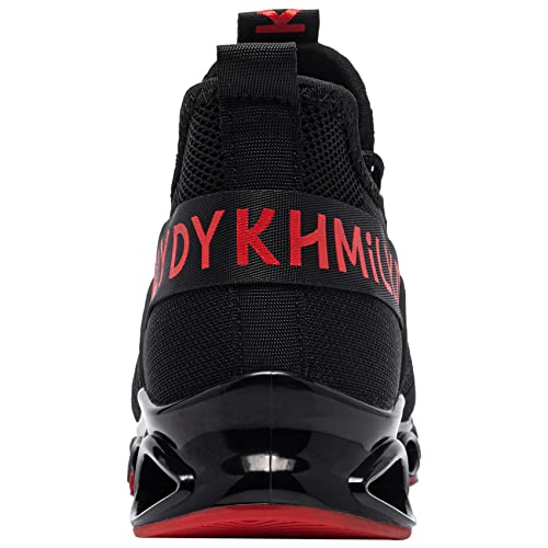 DYKHMATE Zapatillas de Seguridad Hombres Punta de Acero Calzado de Trabajo Ligero Transpirable TPU Zapatos de Seguridad Anti Choque (Rojo,43.5 EU)