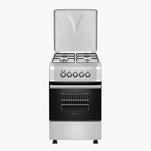 EAS ELECTRIC SMART TECHNOLOGY | EFG555X | Cocina de gas Inox | Color Inox | 50 cm | Gas butano y gas natural | Autoencendido | Horno de 55 litros | Tapa de metal | Parrillas esmaltadas | 4 fuegos