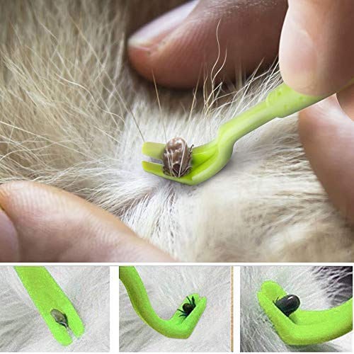 EasyULT 5 Unidades Pinzas para Garrapatas para Perros y Garrapatas + 2 Unidades Tick Tweezer Horse Pet Tick Remover Tweezer- Verde