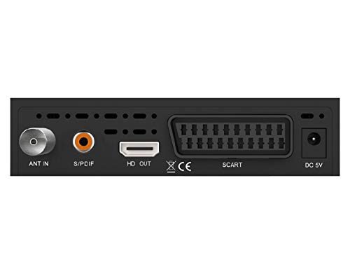 EDISION Picco T2 Full HD TDT Receptor H264 FTA, DVB-T2, USB, HDMI, SCART, USB WiFi Support, Mando a Distancia universal IR 2en1, Negro