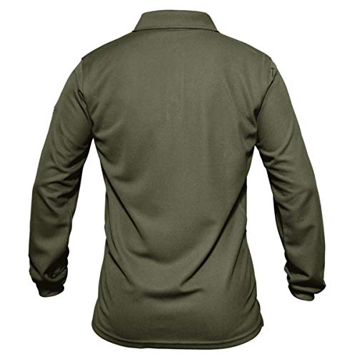 EKLENTSON Hombre Camisas - Polos de Golf de Manga Larga Casuales y Ligeros Camisas de Deporte Militar Verde Militar-Cremallera Talla XL