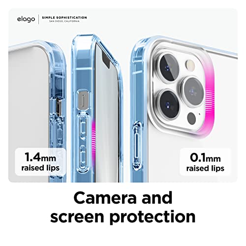 elago Híbrida Transparente Funda Compatible con iPhone 13 Pro Case (6.1") - Tecnología Híbrida PC + TPU, No amarillea, Prueba de Golpes, Protección de Cuerpo Completo (Azul Alpino)