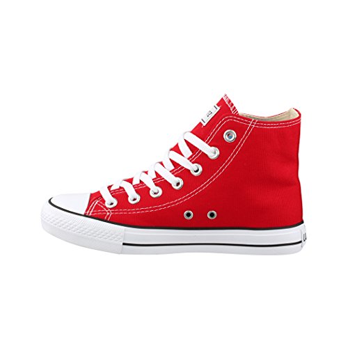 Elara Zapatilla de Deporte Unisex Sneaker High Top Chunkyrayan Rojo BE-CA014/CB019 Red-42