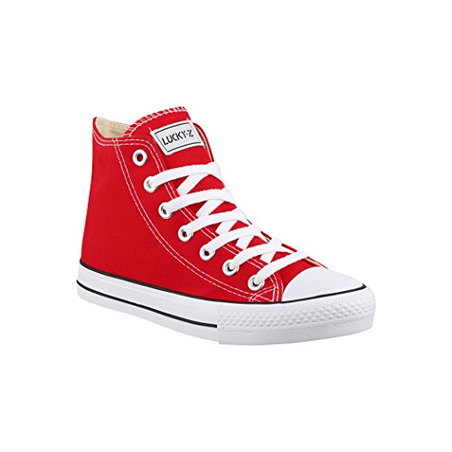 Elara Zapatilla de Deporte Unisex Sneaker High Top Chunkyrayan Rojo BE-CA014/CB019 Red-42