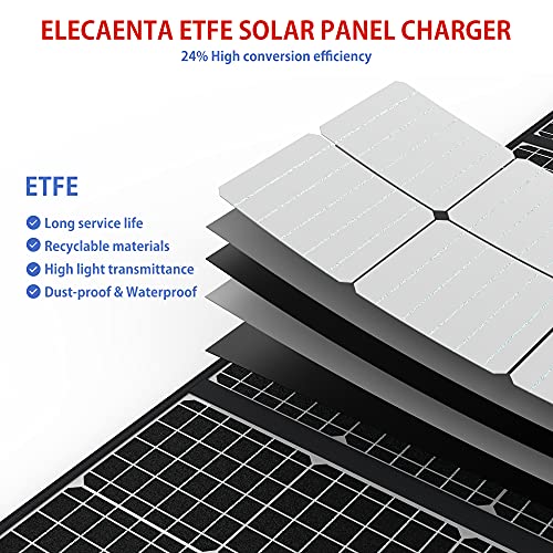 ELECAENTA Panel Solar Portátil 120W Cargador Solar Plegable Monocristalino Impermeable con DC Tipo C PD45W QC3,0 USB-A para Generador Power Station Tableta Camping Caravanas