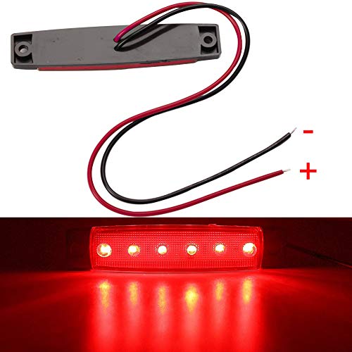 Electrely Indicadores LED Luces de Posición Laterales Delante Luz Trasera Posición Lámparas 12V para Camión de Remolque Caravana Autobús Barco Tractor Autocarava (rojo)