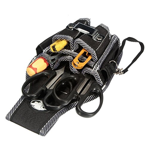 Electrician Tool Bag - Negro 9 en 1 Electricista Cintura Pocket Tool Belt Bolsa Bolsa Destornillador Utility Kit Holder 26 x 14 x 6.5cm