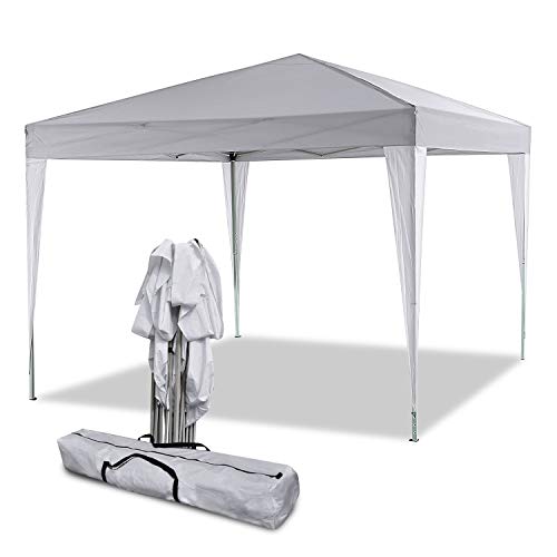 Eloklem Carpa con Paredes | Plegable, Impermeable, con Protección Solar, Ideal para Fiestas en el Jardín | Gazebo, Cenador, Pabellón, Tienda Fiestas (3x3 m, Blanco)