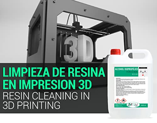 EQM SOLUCIONES QUÍMICAS | ECO-301 | 2 x 5L | Alcohol Isopropílico 99,9% Pureza | Limpieza componentes electrónicos, objetivos, pantallas | Desinfección y limpieza de superficies | Secado rápido