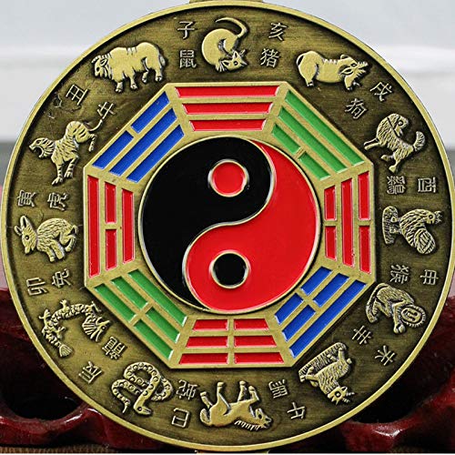 Espejo Bagua Chino de la Suerte Zodiaco chino Bagua Mirror Feng Shui Espejo espejo plano colgante decoración del hogar colgante for protección familiar Espejo Feng Shui para Negocios desde Casa