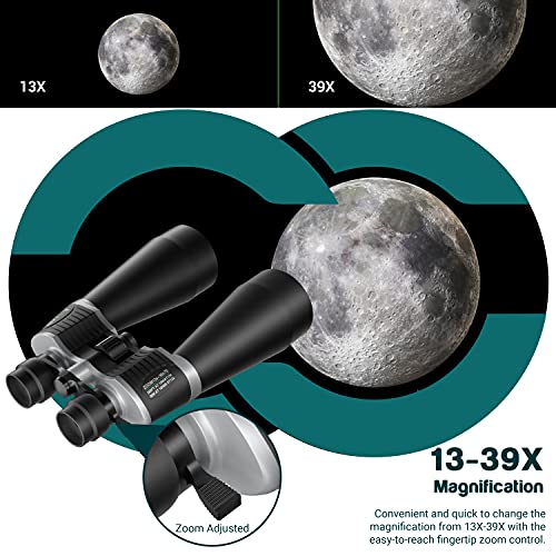 ESSLNB Prismatico Astronomico 13-39X70 Binoculares de Largo Alcance con Adaptador de Teléfono Adaptador de Trípode y Bolso para Terrestre Visita Caza Turismo