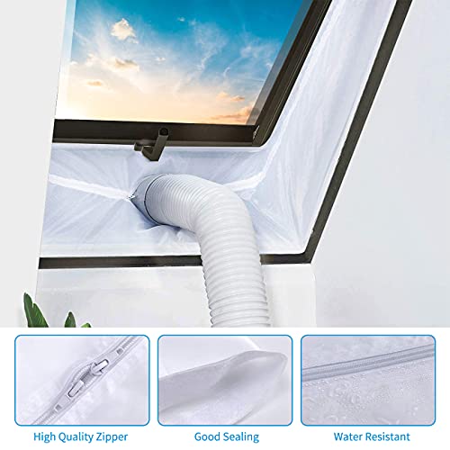 Eterbiz sellado de ventanas para acondicionadores de aire móviles, secadores y secadores de aire de escape, 400 cm, tapón de aire caliente para fijación a ventanas, claraboyas, ventanas abatibles