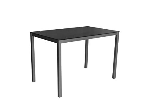 EUROSILLA Mirror110 Mesa para Cocina, Acero, Negro, 110 x 70 x 75 cm