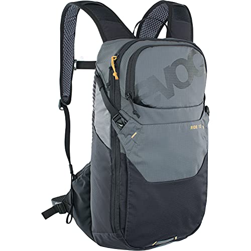 Evoc - Mochila Ride 12 + Bolsillo 2L MTB sin protección Adulto Unisex, Negro/Gris, 14