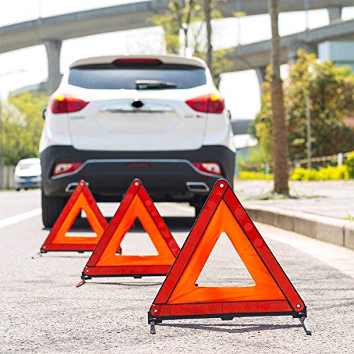 ExeQianming Triángulo de advertencia, reflector de emergencia plegable triángulo de señal de peligro en la carretera