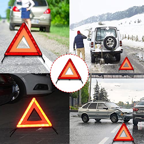 ExeQianming Triángulo de advertencia, reflector de emergencia plegable triángulo de señal de peligro en la carretera