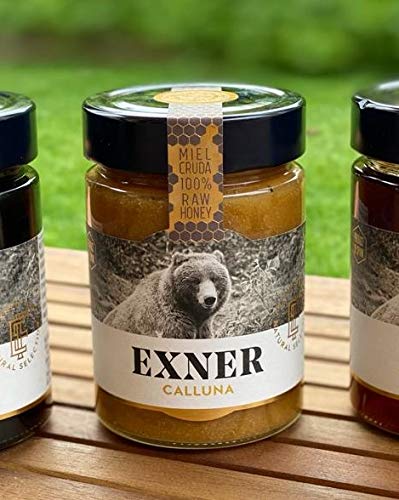 EXNER Miel de CALLUNA (Brezo) - Cruda 100% Raw Honey Artesana - 2 x 420 gr - Naturaleza y Montaña, Pura, Sin filtrar, Sin pasteurizar, Sin gluten