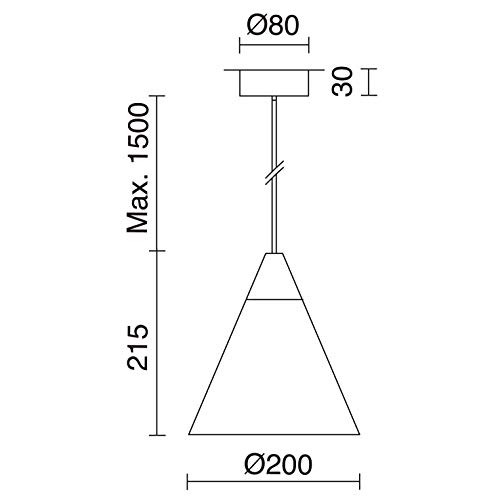 EXO Lighting - Lámpara de techo cónica ODA azul. Colgante ODA estilo moderno escandinavo E27 (Ø20) interior IP20 para sala comedor.