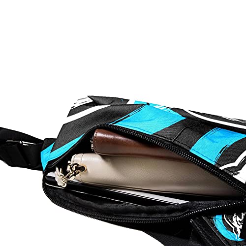 EZIOLY Black Killer Whale Orca Mochila de hombro Sling Bag Crossbody Bag Travel Senderismo Daypack para hombres y mujeres