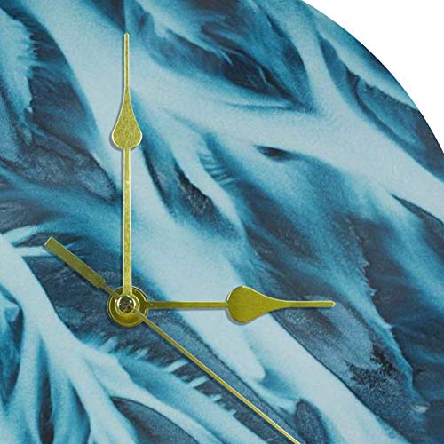 EZIOLY Reloj de pared acrílico azul mapa topográfico de 25,4 cm silencioso, sin tictac, funciona con pilas, reloj de pared redondo sin escala, decorativo para el hogar, oficina, escuela