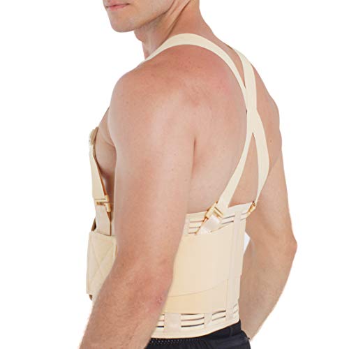 Faja para la espalda con tirantes, apoyo lumbar, cinturón de culturismo / halterofilia - Marca Neotech Care (Negro carbón, Talla L)