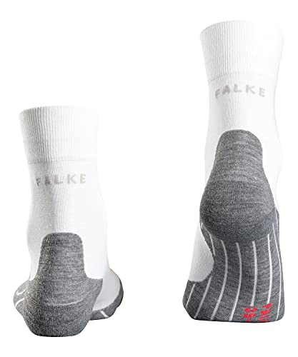 Falke Laufsocke RU4 Calcetines para Correr, Mujer, Blanco-Gris y Blanco, 39-40